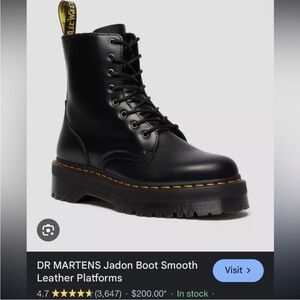 Dr. Martens Jadon Black Leather Platform Boots